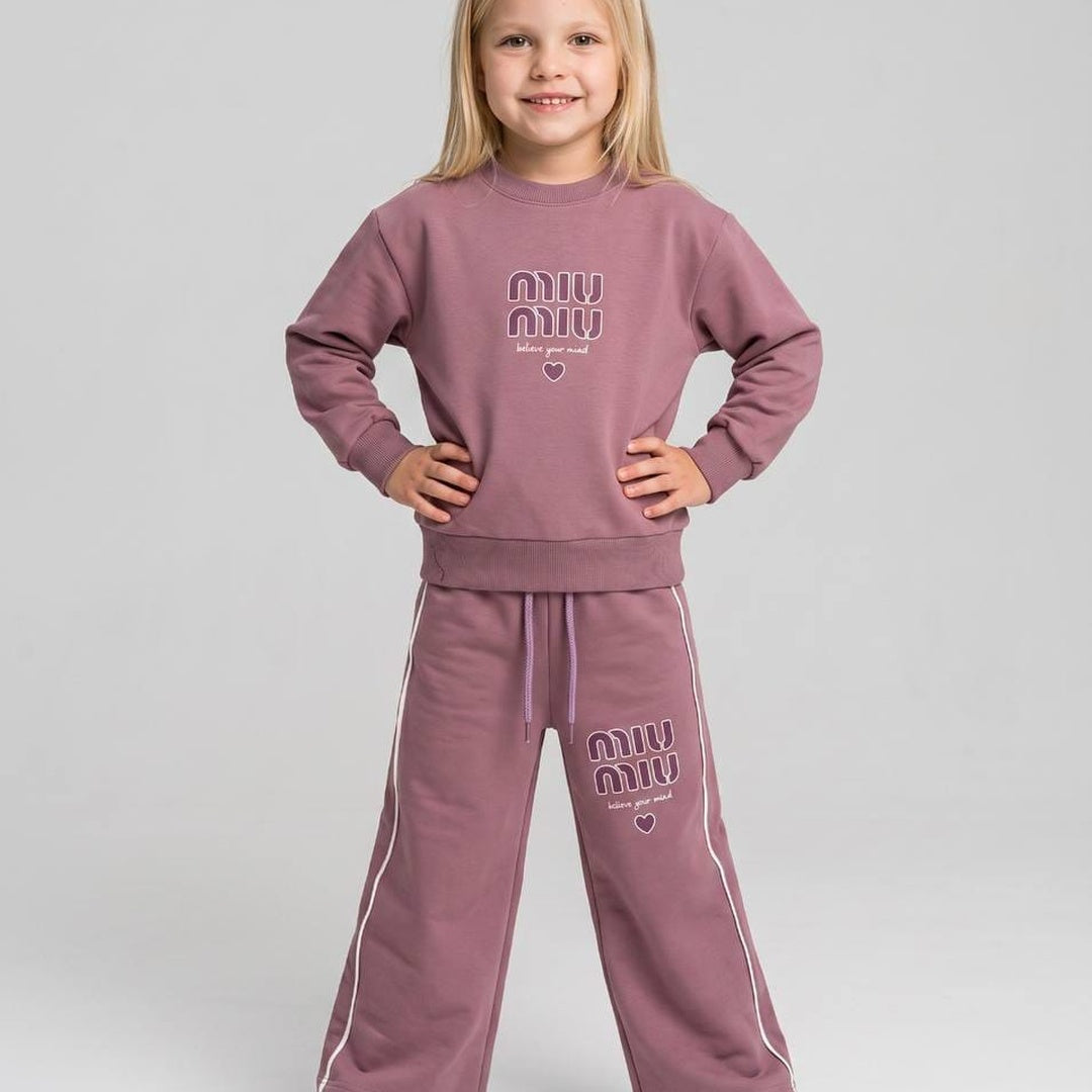 Girls Glitter Wide-Leg Set - Rose Pink