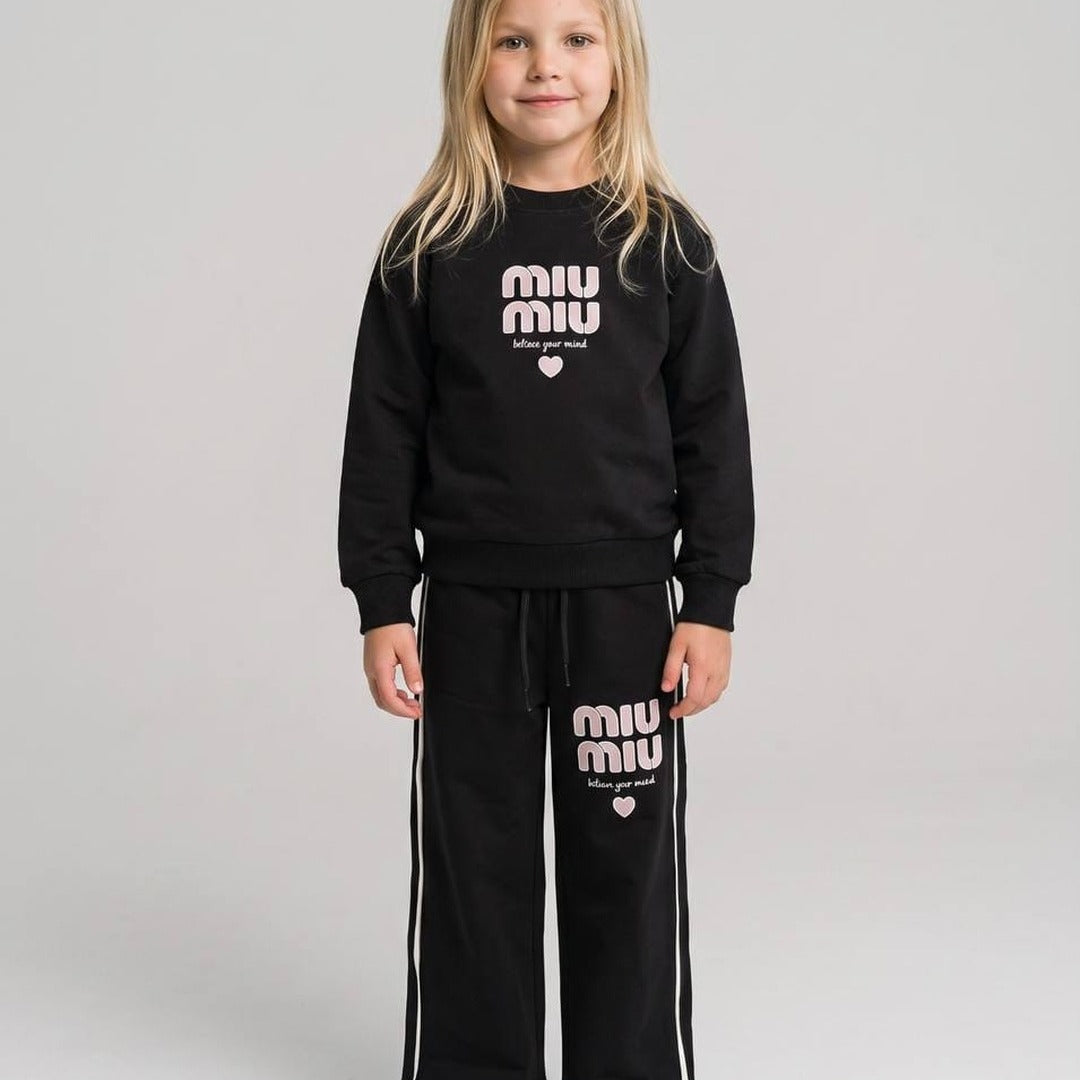 Girls Glitter Wide-Leg Set-MIU