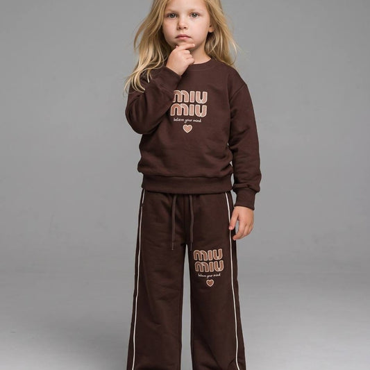 Girls Glitter Wide-Leg Set-MIU